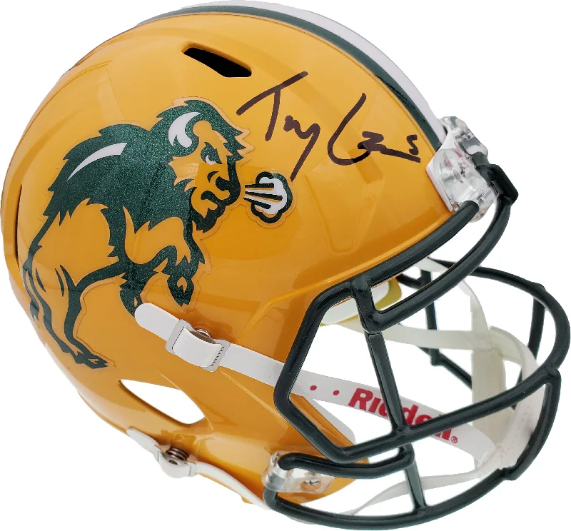 College Football Helmet-Trey Lance Autographed North Dakota State Bison Yellow Full Size Replica Speed Helmet Beckett BAS Stock #191978