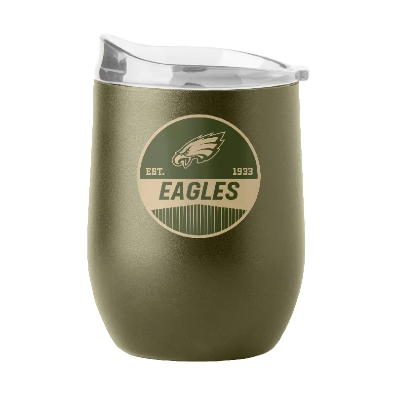 Football Team Mug-Philadelphia Eagles 16oz Badge Powder Coat Curved Beverage