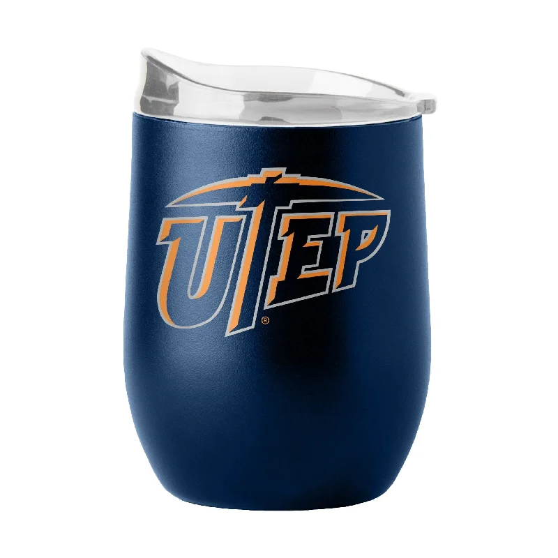 Silver Team Mug-UTEP 16oz Flipside Powder Coat Curved Bev