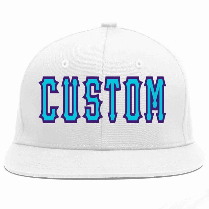 Boho Baseball Cap-Custom White Light Blue-purple Casual Sport Baseball Cap