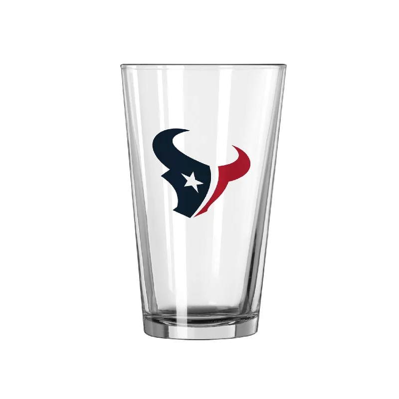 Black Team Mug-Houston Texans 16oz Logo Pint Glass