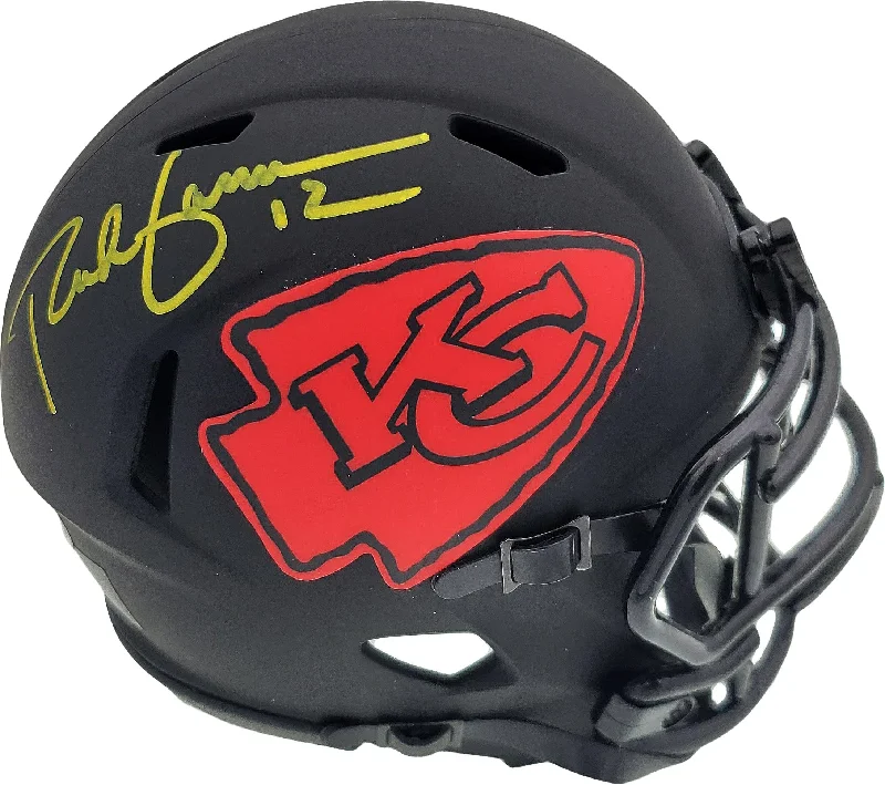 Official Football Helmet-Rich Gannon Autographed Kansas City Chiefs Eclipse Black Speed Mini Helmet Beckett BAS Stock #190034