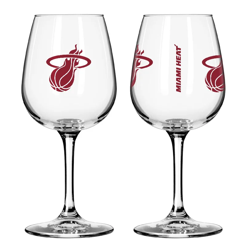 Two-Tone Team Mug-Miami Heat 12oz Gameday Stemmed Wine Glass