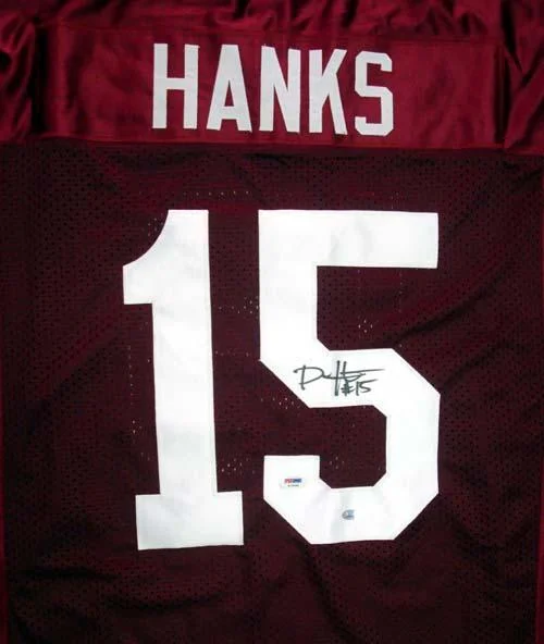 Handcrafted Football Helmet-Alabama Crimson Tide Darius Hanks Autographed Red Jersey PSA/DNA RookieGraph Stock #29383