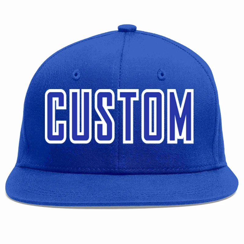 Waterproof Baseball Cap-Custom Royal Royal-White Casual Sport Baseball Cap