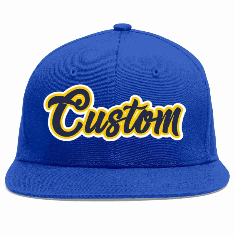 Cartoon Baseball Cap-Custom Royal Navy-Gold Casual Sport Baseball Cap