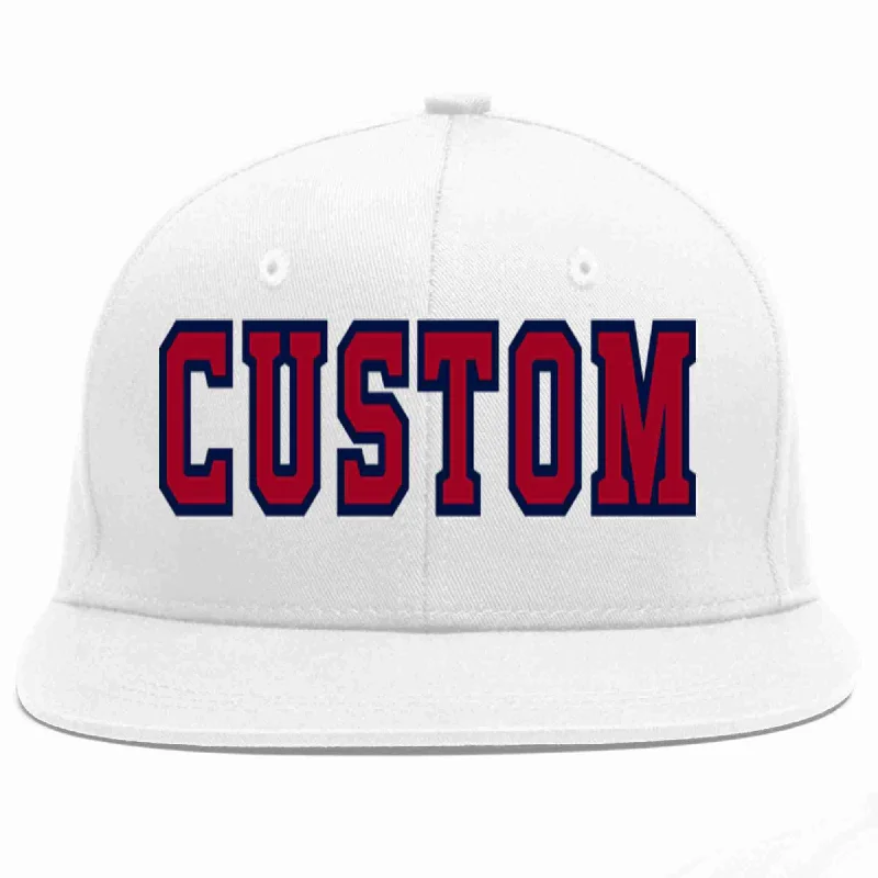 Tennis Baseball Cap-Custom White Red-Navy Casual Sport Baseball Cap