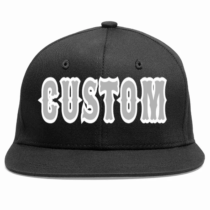 UV Protection Baseball Cap-Custom Black Gray-White Casual Sport Baseball Cap