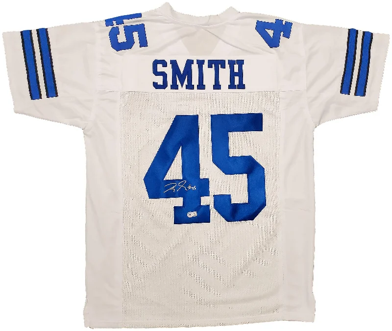 Official Football Helmet-Dallas Cowboys Rod Smith Autographed White Jersey Beckett BAS Stock #196486