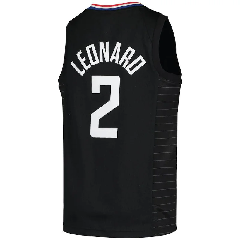 Mesh Basketball Jersey-LA.Clippers #2 Kawhi Leonard Jordan Brand 2020-21 Swingman Player Jersey Black Statement Edition Stitched American Basketball Jersey