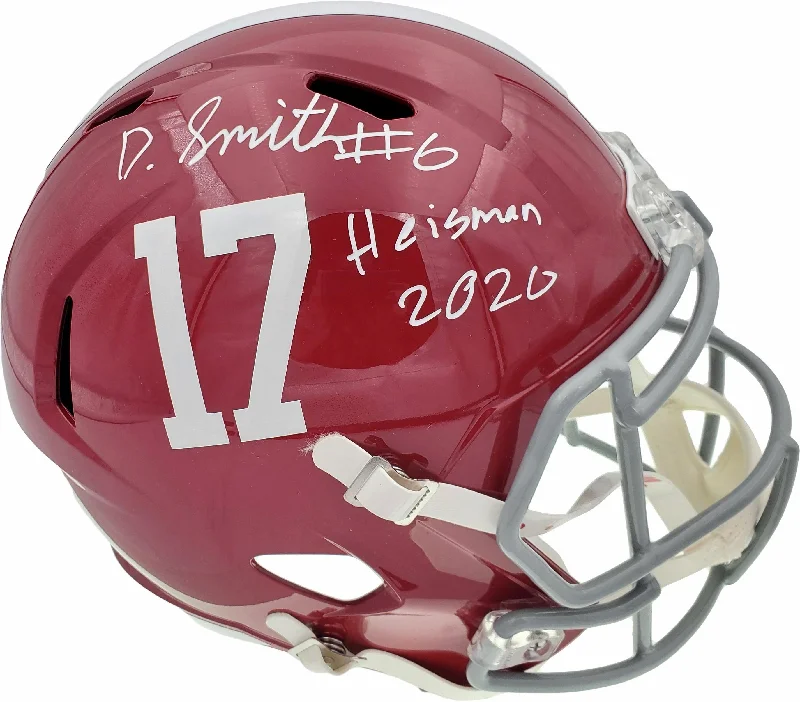 Personalized Football Helmet-Devonta Smith Autographed Alabama Crimson Tide Full Size Speed Replica Helmet "Heisman 2020" Beckett BAS Stock #189555