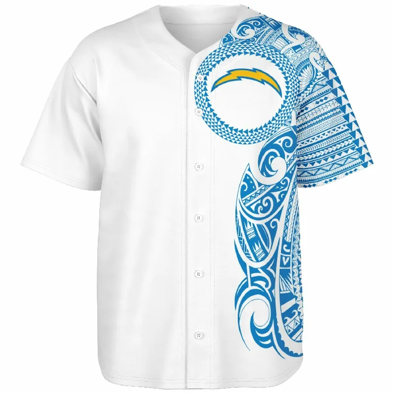 Minimalist Baseball Jersey-Los Angeles Chargers Baseball Jersey White