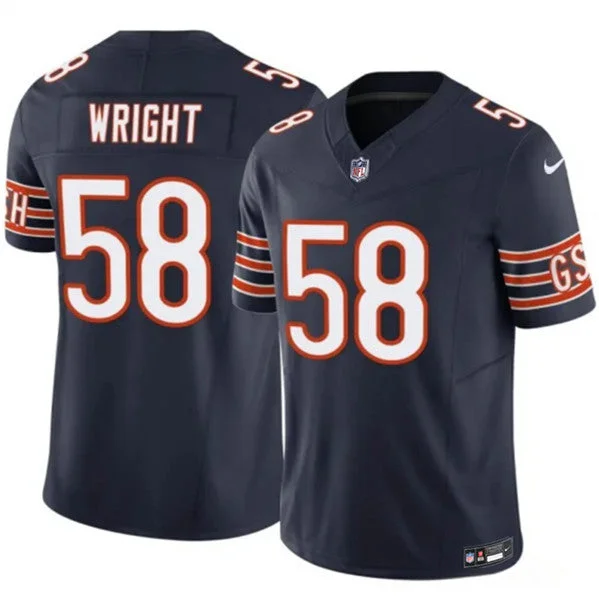 Urban Style Soccer Jersey-Men's Chicago Bears #58 Darnell Wright Navy 2023 F.U.S.E. Untouchable Football Stitched Jersey