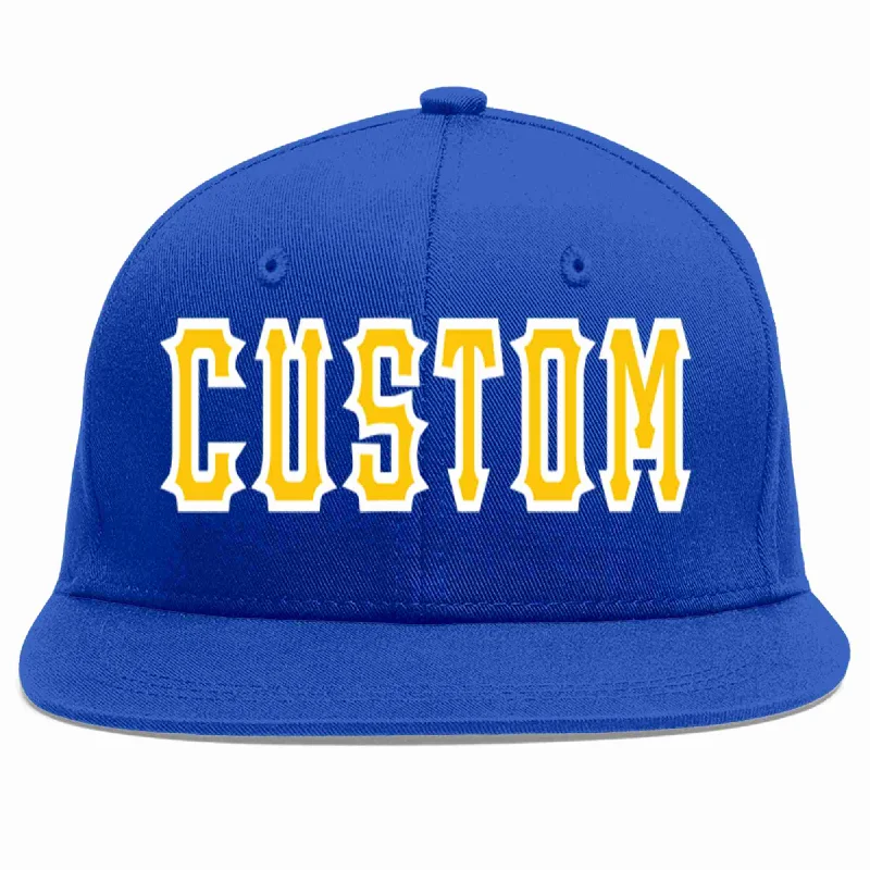 Baseball Team Cap-Custom Royal Gold-White Casual Sport Baseball Cap