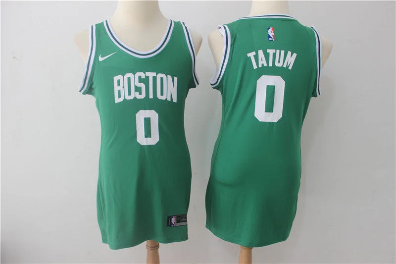 High School Basketball Jersey-Celtics 0 Jayson Tatum Green Women Swingman Basketball Jersey