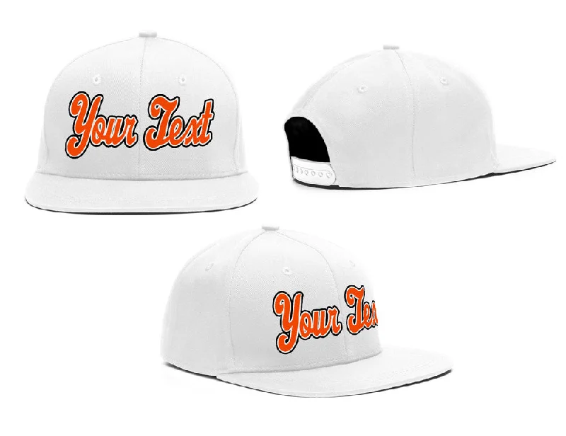 Football Team Baseball Cap-Custom White Orange Casual Sport Baseball Cap