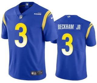 Eco-Friendly Soccer Jersey-Men's Los Angeles Rams #3 Odell Beckham Jr. 2021 Vapor Untouchable Limited Stitched Football Royal Jersey