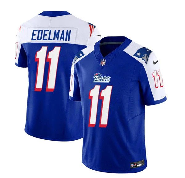 Blackout Soccer Jersey-Men's New England Patriots #11 Julian Edelman Blue/White 2023 F.U.S.E. Limited Football Stitched Jersey