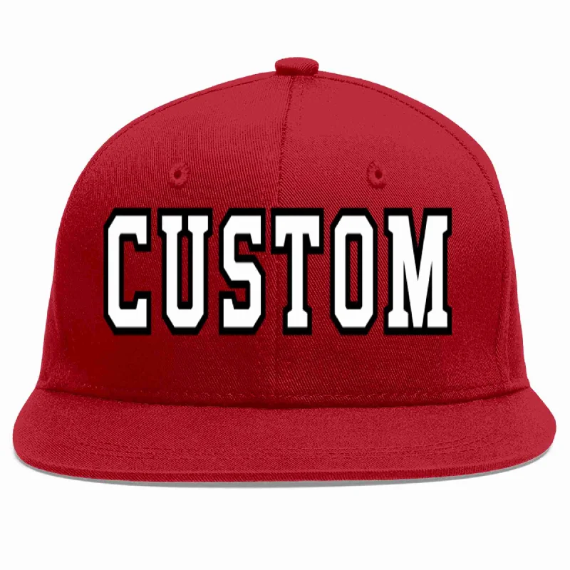 Adventure Baseball Cap-Custom Red White-Black Casual Sport Baseball Cap