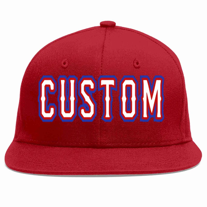 Unstructured Baseball Cap-Custom Red White-Red Casual Sport Baseball Cap