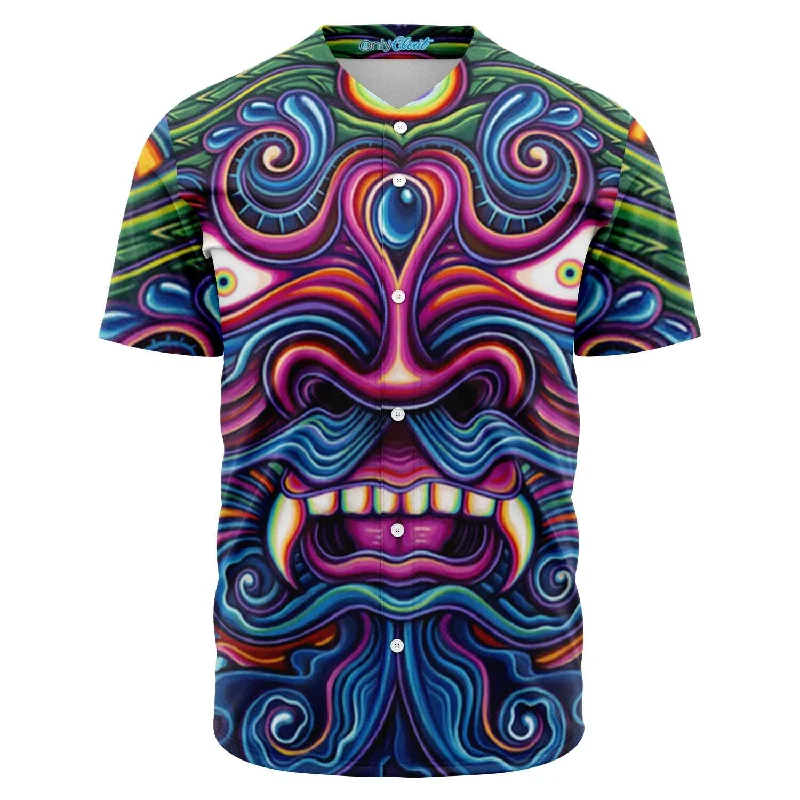 Lightweight Baseball Jersey-Trippy Acid Demon Baseball Jersey