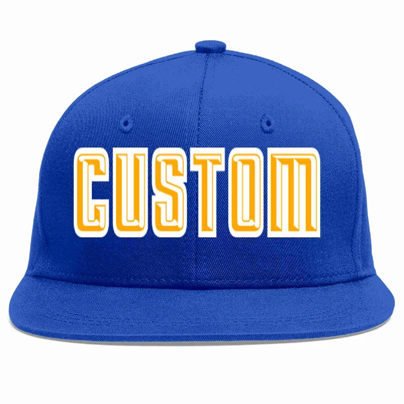 Suede Baseball Cap-Custom Royal Yellow-White Casual Sport Baseball Cap