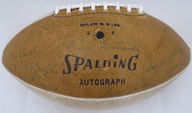 Team Logo Football Helmet-1966-67 Green Bay Packers Super Bowl I Championship Team Autographed Football With 21 Signatures Including Vince Lombardi & Bart Starr Beckett BAS #A52081