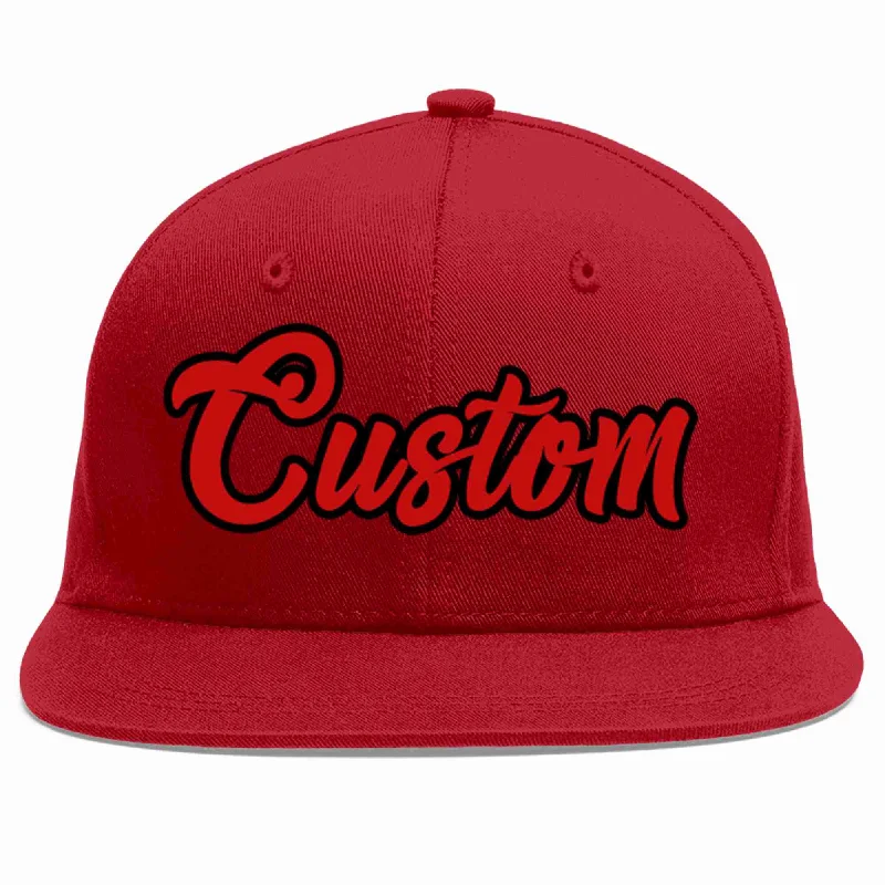 Golf Baseball Cap-Custom Red Red-Black Casual Sport Baseball Cap