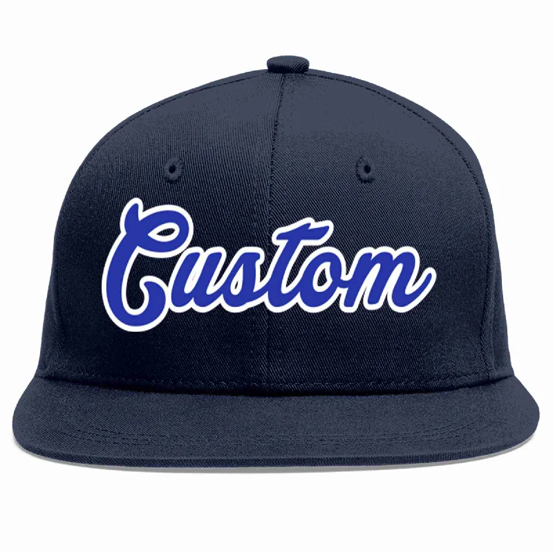 Limited Edition Baseball Cap-Custom Navy Royal-White Casual Sport Baseball Cap