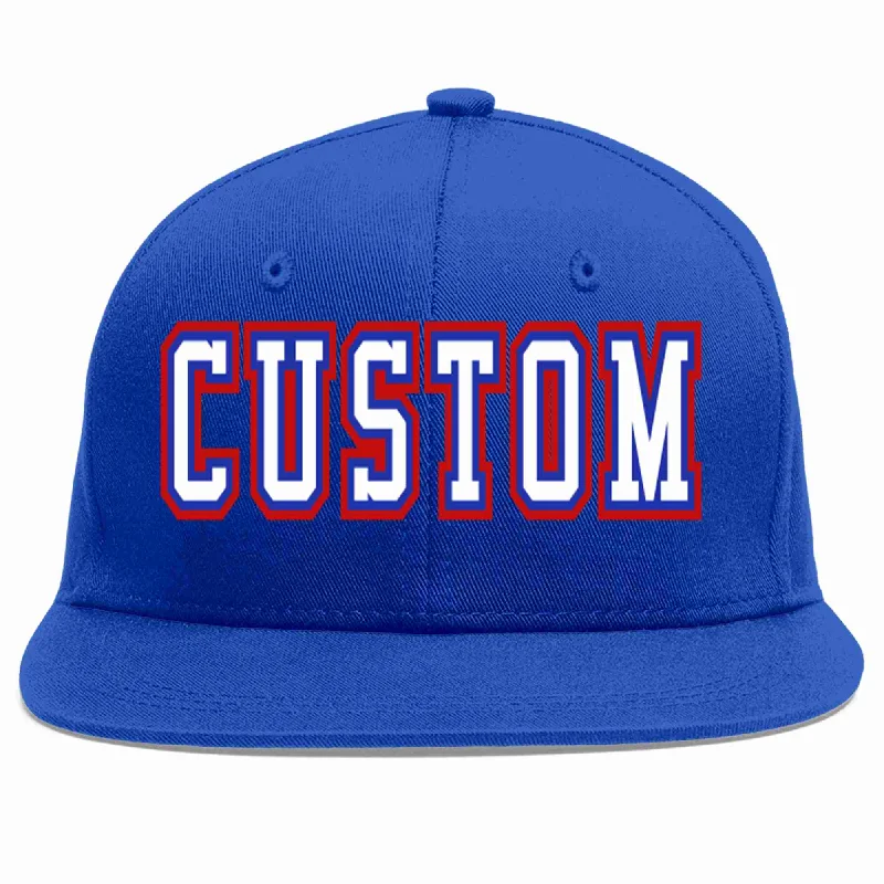 Edgy Baseball Cap-Custom Royal White-Royal Casual Sport Baseball Cap