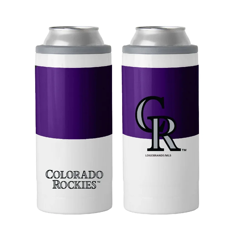 Baseball Team Mug-Colorado Rockies 12oz Colorblock Slim Can Coolie