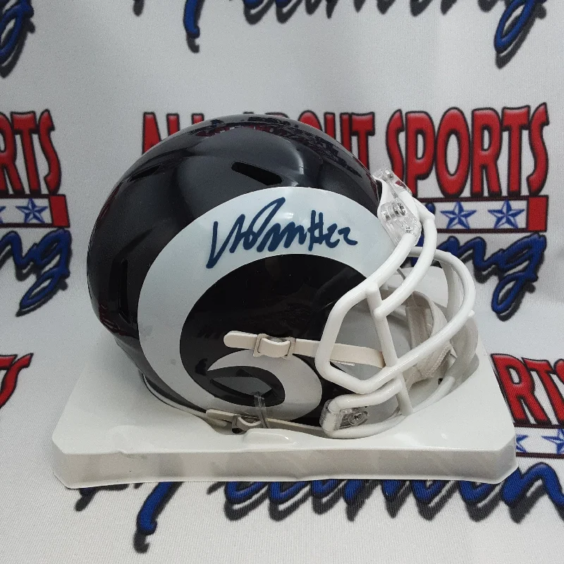 Minimalist Football Helmet-Marcus Peters Authentic Signed Autographed Mini Helmet JSA.