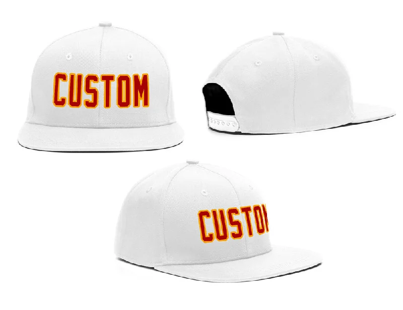 Camo Baseball Cap-Custom White Red-Yellow Casual Sport Baseball Cap