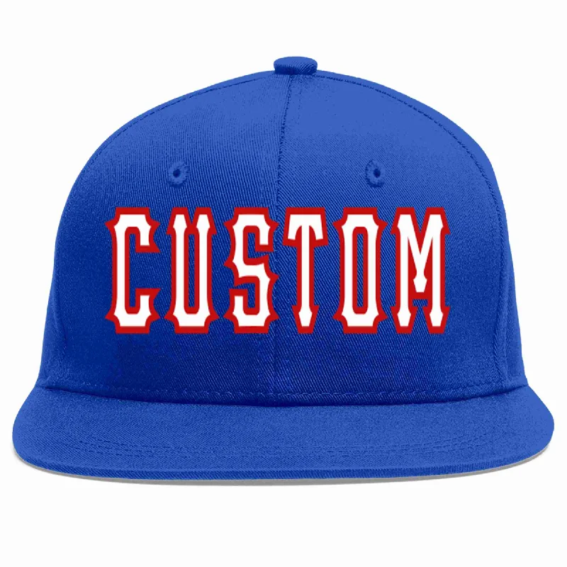 Streetwear Baseball Cap-Custom Royal White-Red Casual Sport Baseball Cap