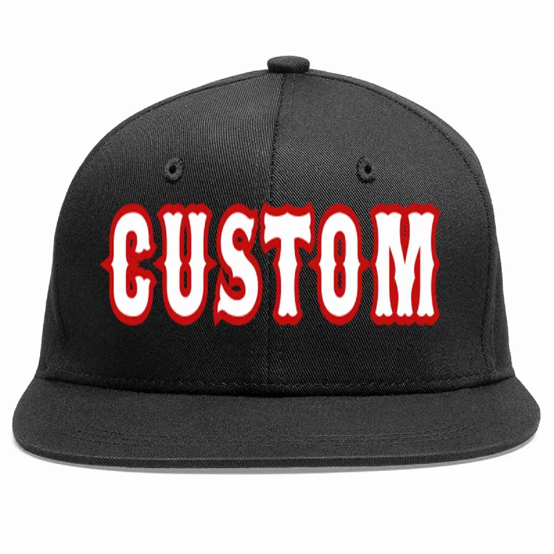 Military Baseball Cap-Custom Black White-Red Casual Sport Baseball Cap