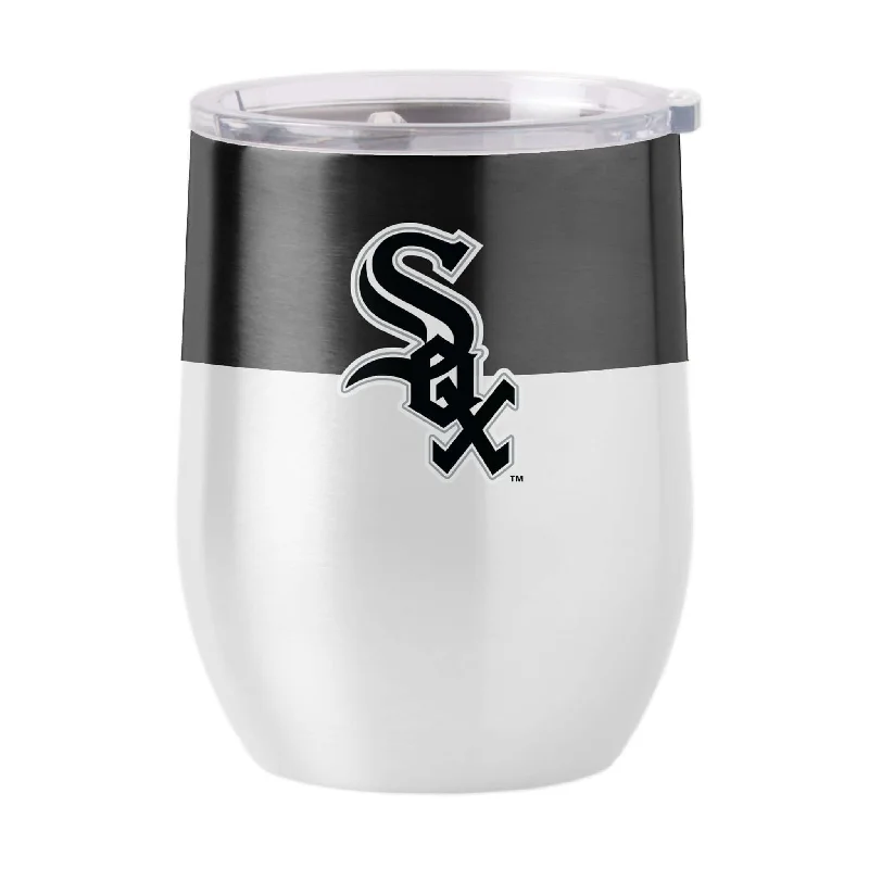 Whiskey Team Mug-Chicago White Sox 16oz Colorblock Stainless Curved Beverage