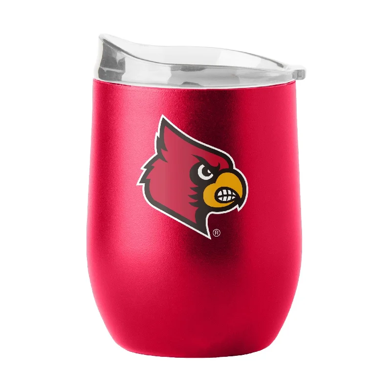 Gold Team Mug-Louisville 16oz Flipside Powder Coat Curved Beverage