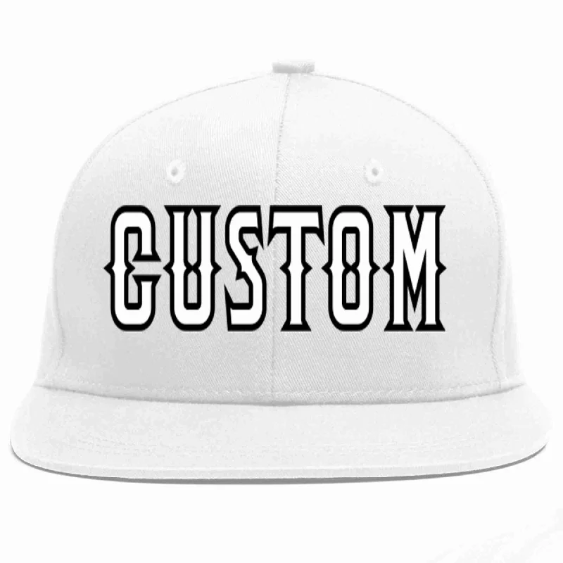 Camping Baseball Cap-Custom White White-Black Casual Sport Baseball Cap