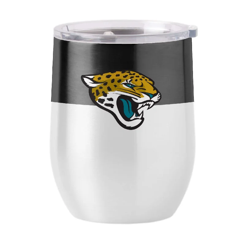 Latte Team Mug-Jacksonville Jaguars Colorblock 16oz Stainless Curved Beverage