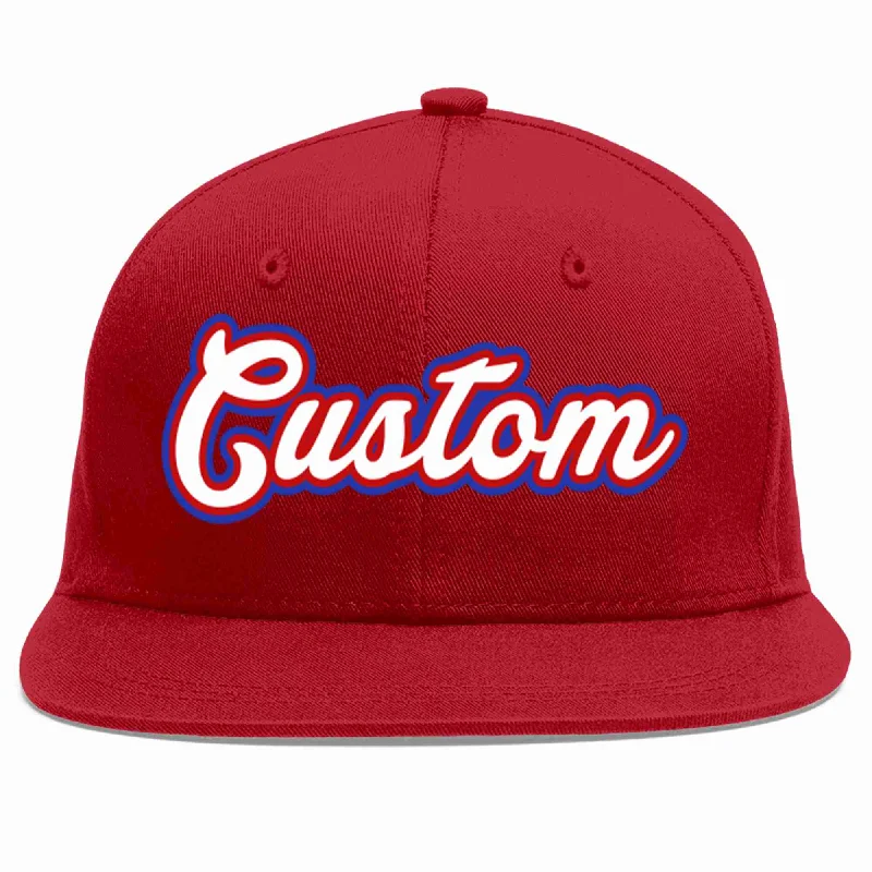 Premium Baseball Cap-Custom Red White-Red Casual Sport Baseball Cap