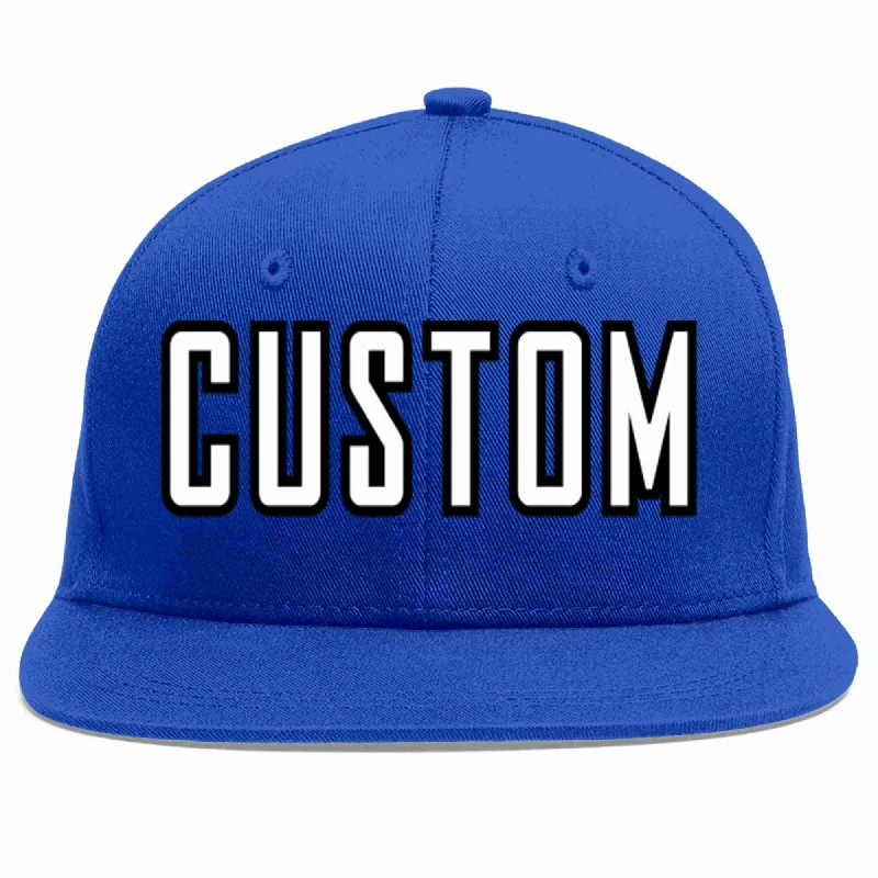 Tennis Baseball Cap-Custom Royal White-Black Casual Sport Baseball Cap