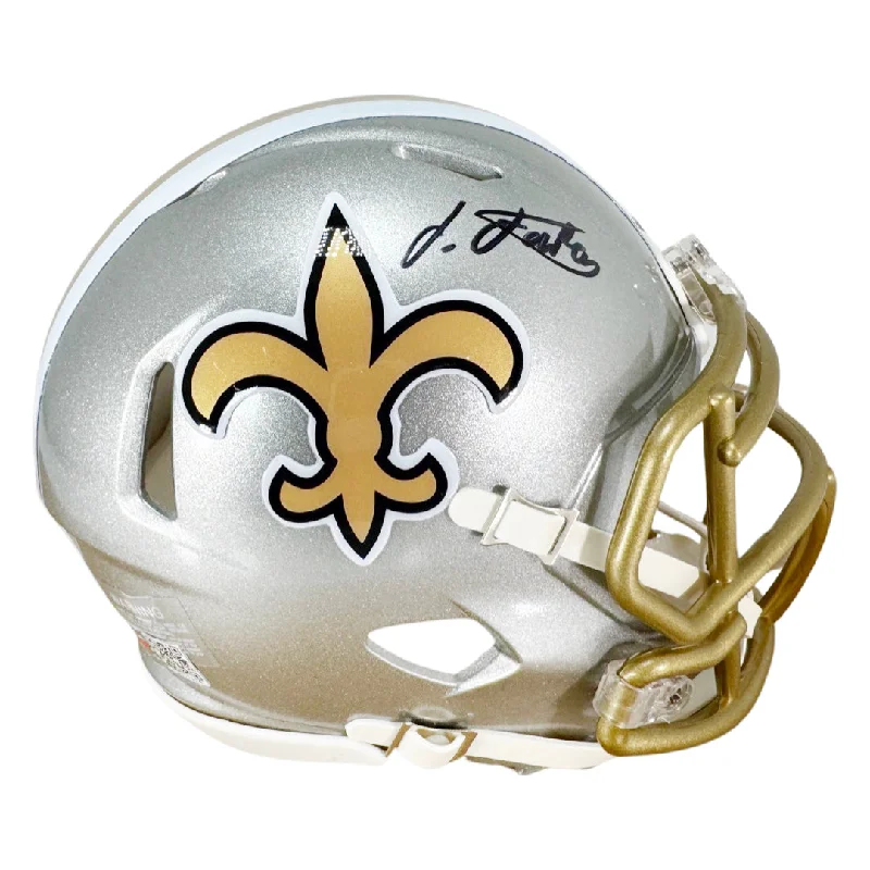 Carbon Fiber Football Helmet-Isaiah Foskey Signed New Orleans Saints Flash Speed Mini  Football Helmet (JSA)