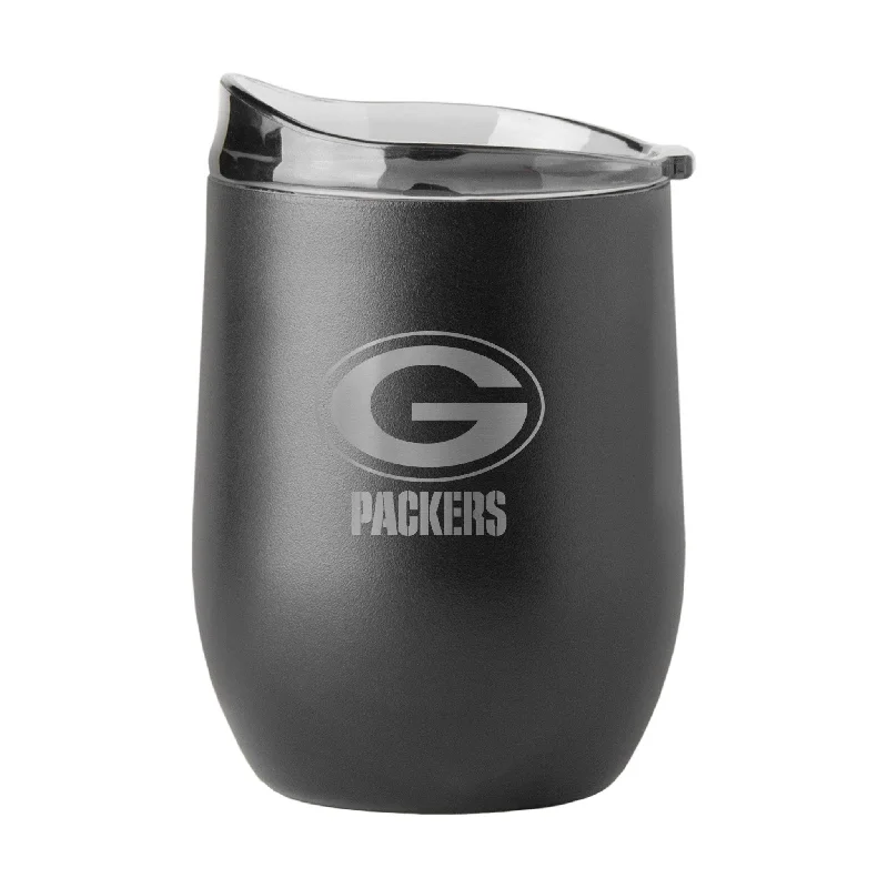 Rugby Team Mug-Green Bay Packers 16oz Etch Black Powder Coat Curved Beverage