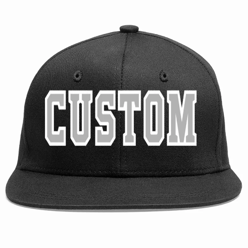 Cartoon Baseball Cap-Custom Black Gray-White Casual Sport Baseball Cap