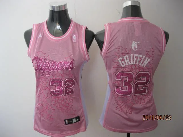 Special Edition Basketball Jersey-Clippers 32 Griffin Pink Women Basketball Jersey