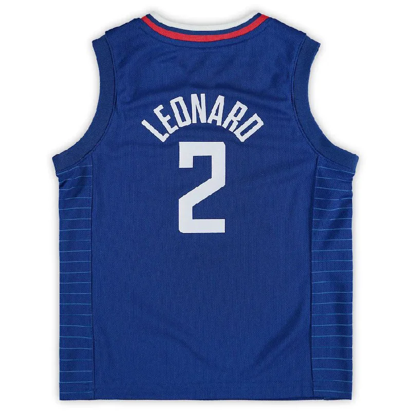 Practice Basketball Jersey-LA.Clippers #2 Kawhi Leonard Preschool 2019-20 Player Jersey Icon Edition Royal Stitched American Basketball Jersey