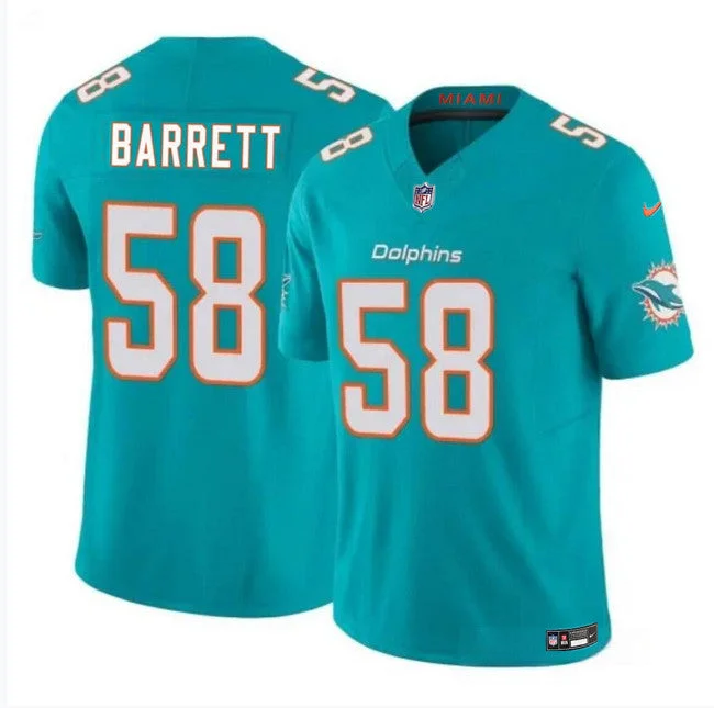 Long Sleeve Soccer Jersey-Men's Miami Dolphins #58 Shaquil Aqua 2023 F.U.S.E Limited Football Stitched Jersey