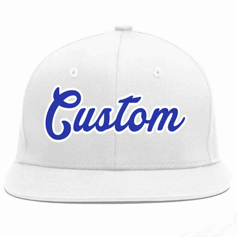 UV Protection Baseball Cap-Custom White Royal-White Casual Sport Baseball Cap