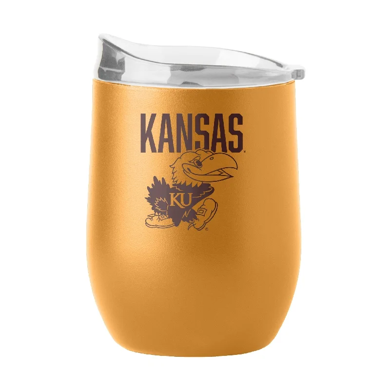 Heat Sensitive Team Mug-Kansas 16oz Huddle Powder Coat Curved Bev