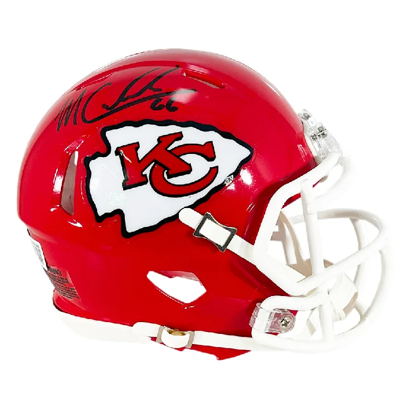 Collectible Football Helmet-Mike Caliendo Signed Kansas City Chiefs Speed Mini Football Helmet (Beckett)